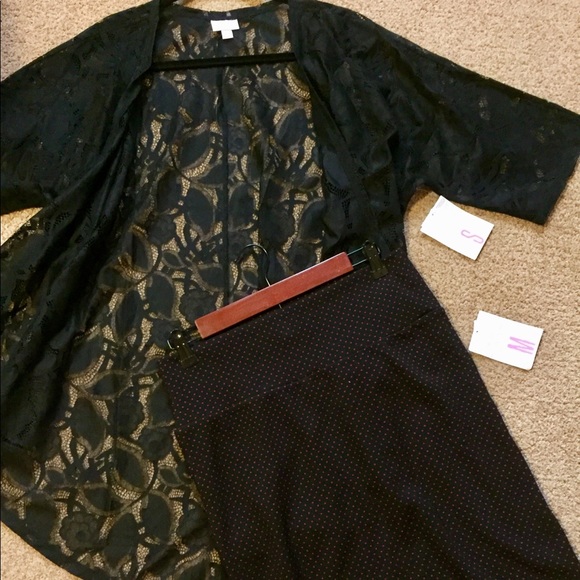 LuLaRoe Other - Lularoe black lace Lindsey & med Cassie, both nwt!